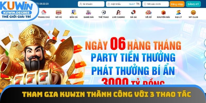 3 bước trở thành người dùng chính thức tại Kuwin